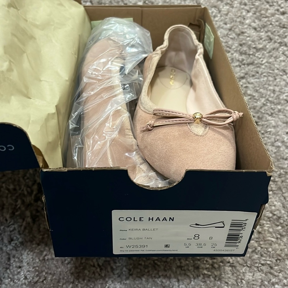 New in box Cole Haan Keira Ballet Flat in Blush Tan
